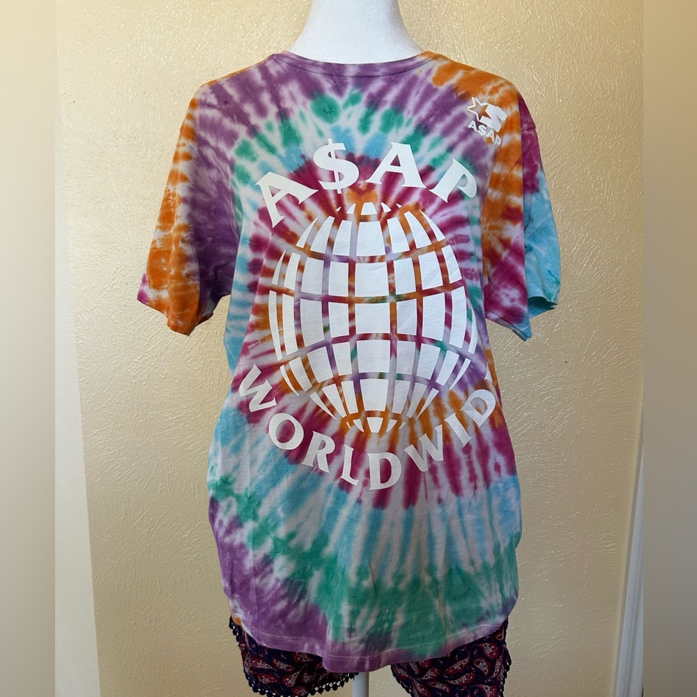A$AP Mob Worldwide Merch Tie-Die T-Shirt. Size M. A$AP Rocky. NWOT.